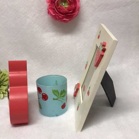 CHERRY 3 Piece decor Frame votive candle clock vintage 1990s - Picture 9 of 13